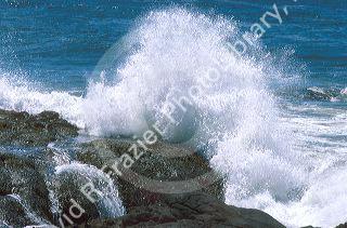 Waves crash against the rocky coast of Oregon.