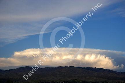 Storm clouds above the foothills in Boise, Idaho.