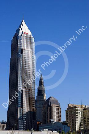 Key Bank tower and skyline in Cleveland, Ohio.