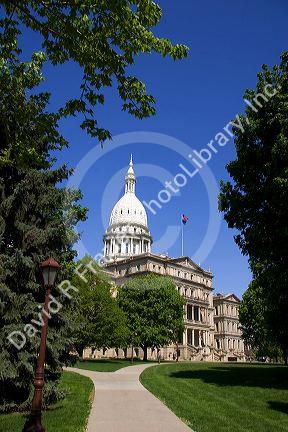The capitol building in Lansing, Michigan.