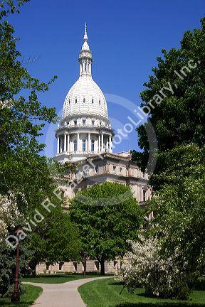 The capitol building in Lansing, Michigan.