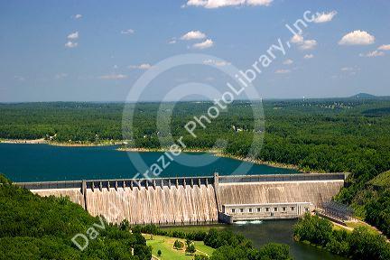 Aerial view of Bull Shoals Dam, Arkansas.