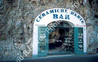 Bar in a cave along the Amalfi Coast of Italy.