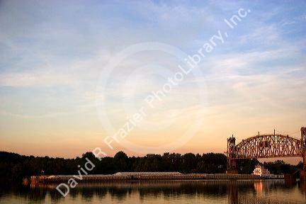 River barge on the Arkansas River at Ft. Smith, Arkansas.