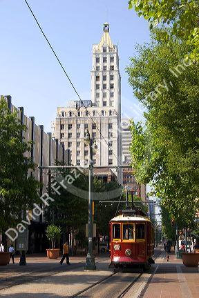 Street car trolley in Memphis, Tennessee.