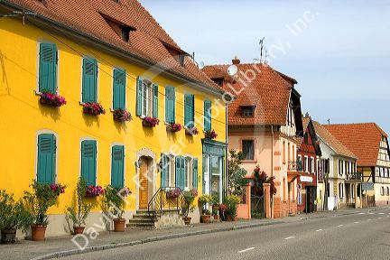Housing and street scene in Kembs, France.