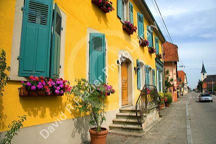 Housing and street scene in Kembs, France.