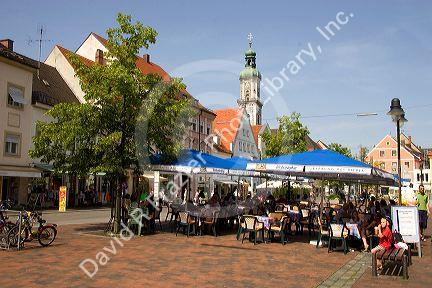 Street scene in Friesing, Germany.