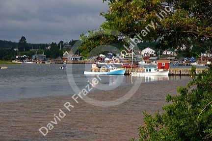 Fishing village wharf at North Rustico, Prince Edward Island, Canada.