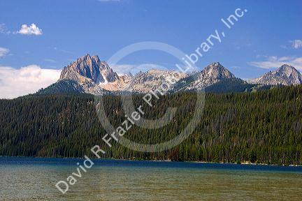 Mt. Heyburn of the Sawtooth Mountains at Redfish Lake in Stanley, Idaho.
