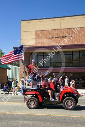 Clowns in a small town Fourth of July parade in Cascade, Idaho.