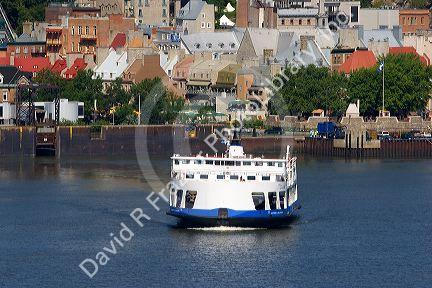 Ferry boat on the St. Lawrence River at Quebec City, Canada.