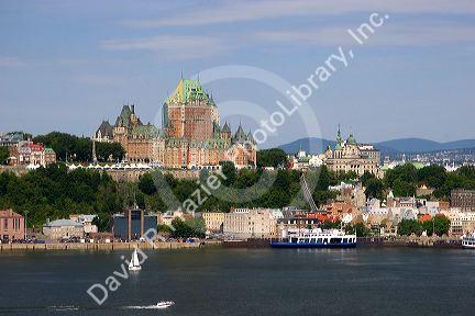 Ferry boat on the St. Lawrence River at Quebec City, Quebec, Canada.