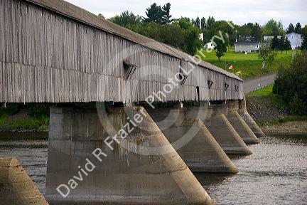 The longest coverd bridge in the world crossing the St. John River at Hartland, New Brunswick, Canada.