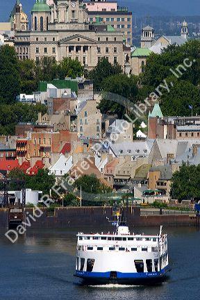 Ferry boat on the St. Lawrence River at Quebec City, Canada.