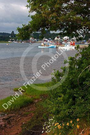 Fishing village wharf at North Rustico, Prince Edward Island, Canada.