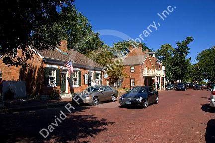 Historic main street in St. Charles, Missouri.