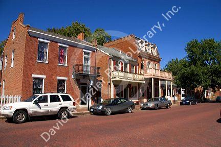 Historic main street in St. Charles, Missouri.