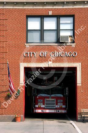 City of Chicago Fire Department station in Chinatown, Illinois.