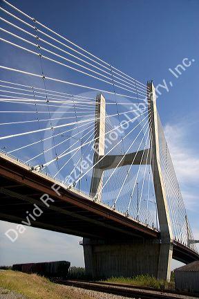 Modern suspension bridge at Cape Girardeau, Missouri.