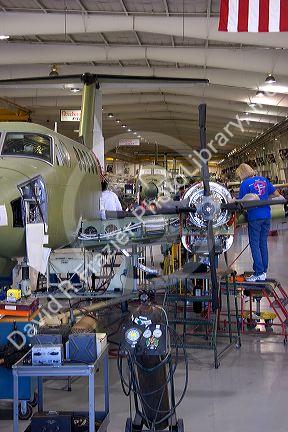 Interior of the Beechcraft factory in Wichita, Kansas.
