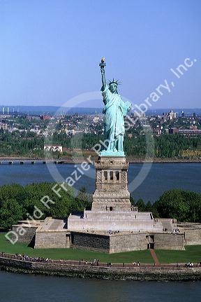Aerial view of The Statue of Liberty in New York.