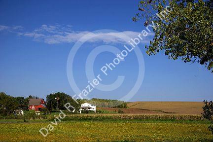 Red barn and farm at Kennard, Nebraska.