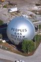A sphere is used as a storage tank for natural gas in Florida.