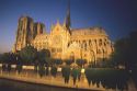 Notre Dame Cathedral with its flying buttresses in Paris, France.