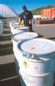 Radioactive nuclear waste disposal in Idaho.  Drums filled with transuranic contaminated items.