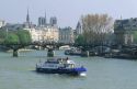 Tour boat on the River Seine in Paris, France.