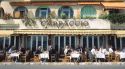 Carpaccio sidewalk cafe in Ville Franche, France.