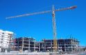 Tower crane at construction site in Boise, Idaho.