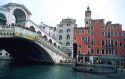 Rialto Bridge across the Grand Canal in Venice, Italy.
