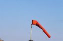 Wind sock indicates wind direction at airport