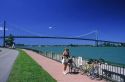 Windsor, Ontario, Canada and bridge connecting it to Detroit, Michigan.