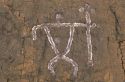 Petroglyph, an ancient drawing on the big island of Hawaii.