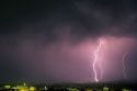 Lightning strikes above the city of Boise, Idaho.