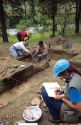 Archeological dig in the Boise National Forest at native american site in Idaho.