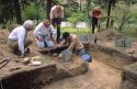 Archeological dig in the Boise National Forest at native american site in Idaho.