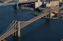 Aerial view of the Brooklyn Bridge, New York, New York.
