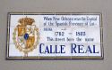 Calle Real sign made of tile in New Orleans, Louisiana.
