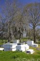 Bayhi Cemetery with above ground vaults near New Orleans, Louisiana.