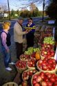 Customers shop at a fruit and vegetable stand in Vineland, New Jersey.