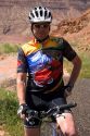 Mountain biking in the desert near Moab, Utah. (model released)