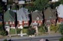 Aerial view of row houses in St. Louis, Missouri.