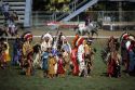 Nez Perce Native American Indians paricipate in a ceremonial parade at Pendelton, Oregon.