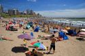 Beach scene at Mar del Plata, Argentina.