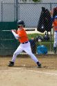Little League baseball player at bat in a game at Morgan Hill, California.