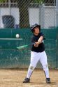 Little League baseball player at bat in a game at Morgan Hill, California.
